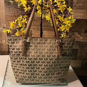 Michael Kors Signature Monogram Shoulder Bag Full Zip